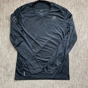 Men's Small Adidas Aeroready Lightweight Running Long Sleeve Shirt Black